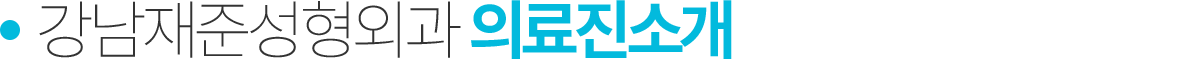 강남재준성형외과 의료진 소개